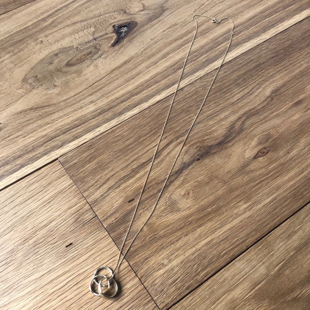 Anthropologie Gold “Three Rings” Necklace